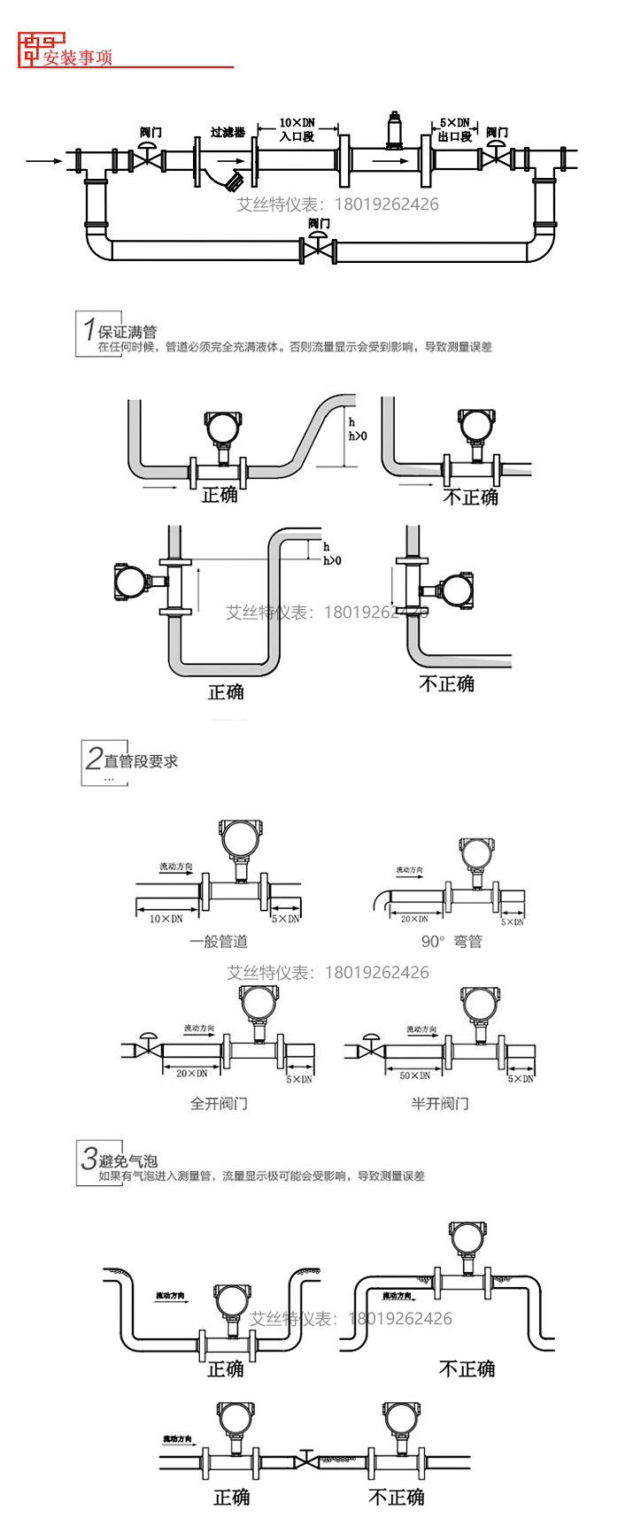 液体涡轮流量计安装要求